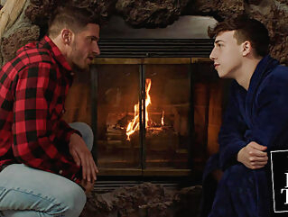 Hot Lumberjack Gives Curious Twink His First Bottom Experience lumberjack curious twink 18:17